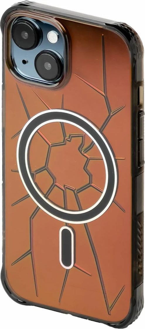 Mbështjellës Kingxbar Crack Series për iPhone 15, MagSafe, i zi