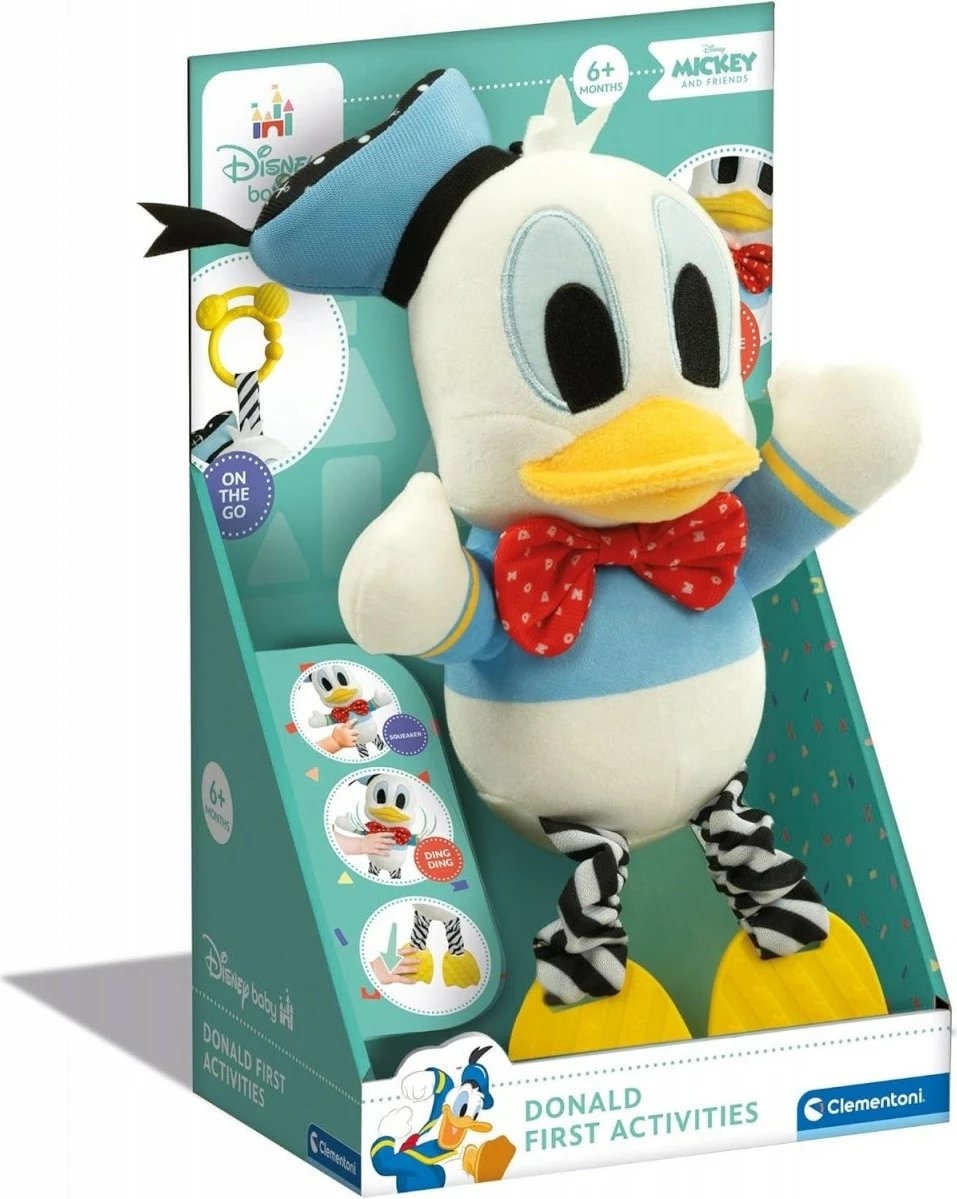 Lodër pelushi Clementoni Disney Donald Duck, shumëngjyrëshe, për foshnje