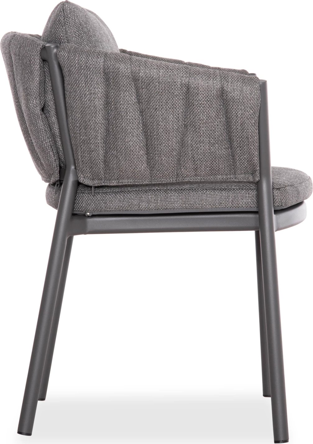 Karrige ngrënieje SHANKS, alumin, material OLEFIN, ngjyrë gri e errët, 62x60x75-80cm