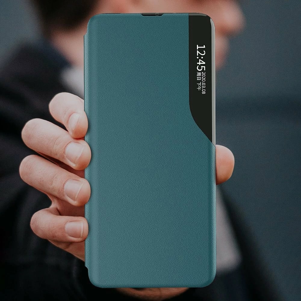 Mbështjellës Hurtel Eco Leather View Case për Xiaomi Poco F3 / Redmi K40 / K40 Pro / K40 Pro+, portokalli