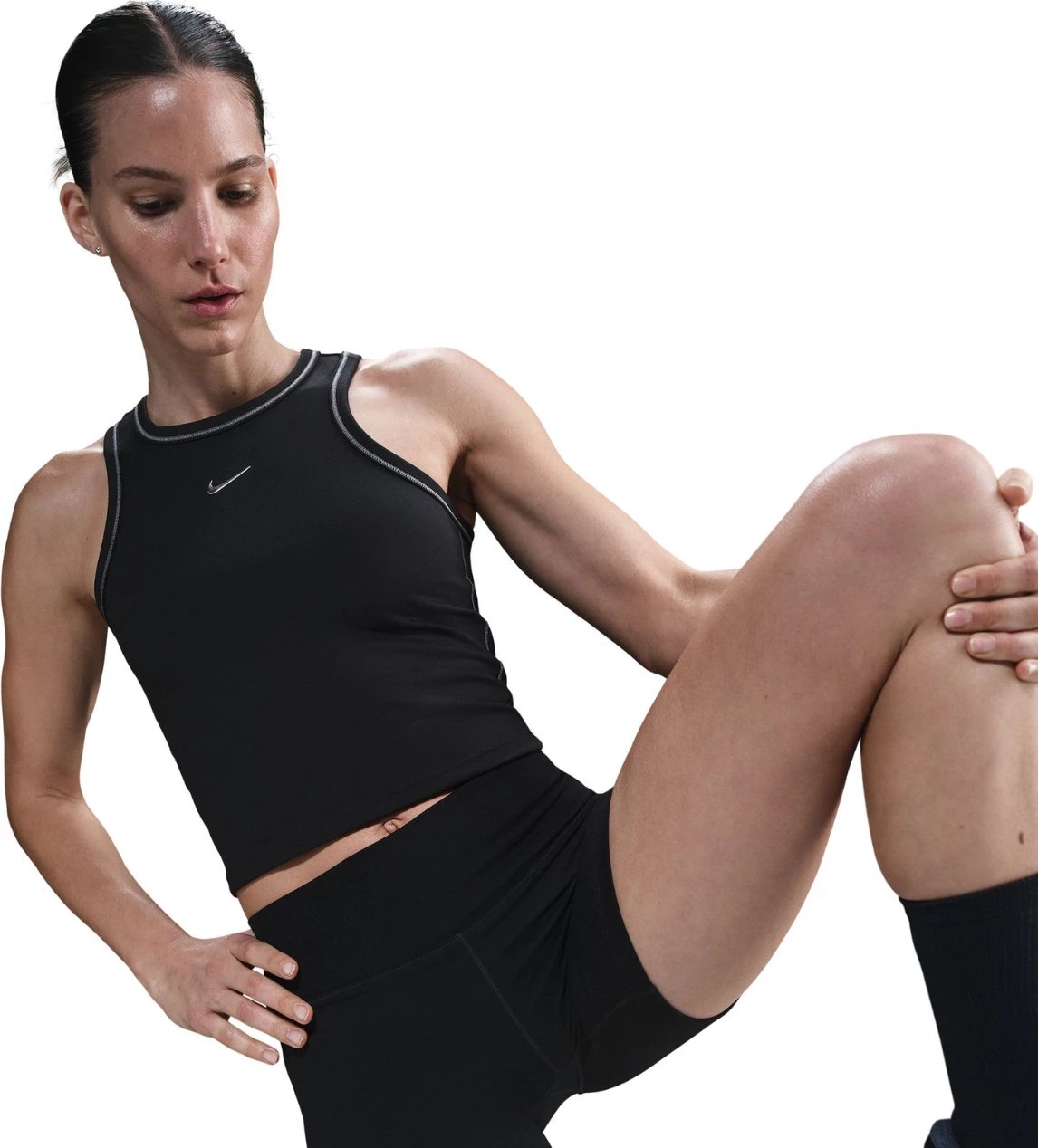 Maicë crop për femra Nike, e zezë