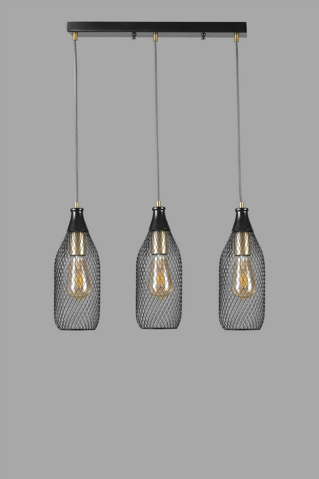 Llambë tavani Opviq Rio, 3 pjesë, e zezë, varëse