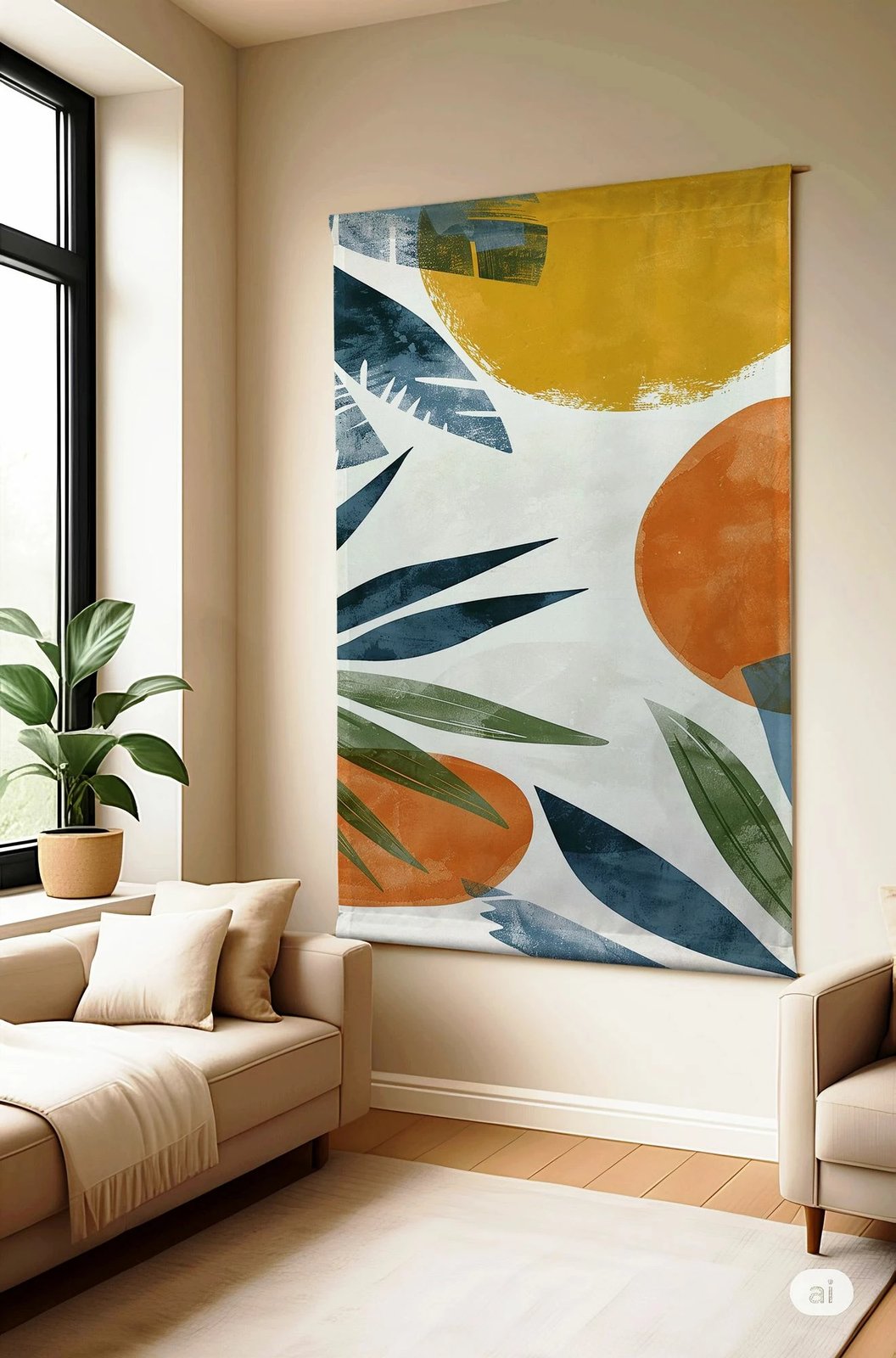 Pikturë dekorative prej poliestëri Wallity, Polybaby 18, shumëngjyrëshe, 70x120cm