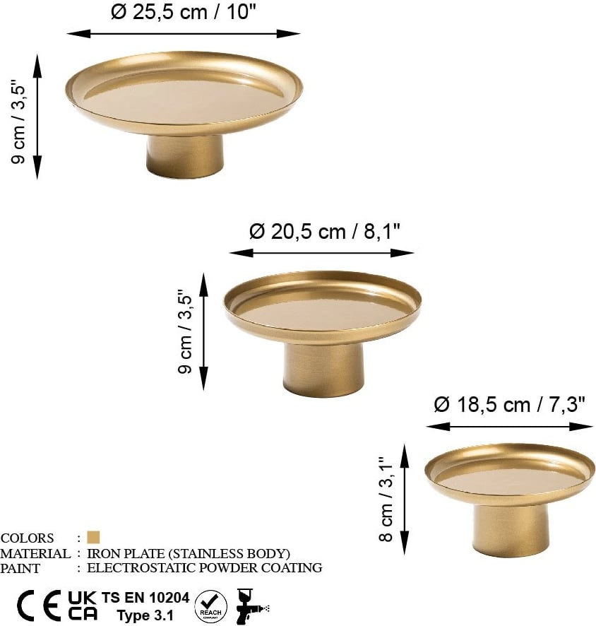 Aksesor dekorativ metalik Aberto Design, Nısıros-B, ngjyrë ari Aksesor dekorativ metalik Aberto Design, Nısıros-B, ngjyrë ari