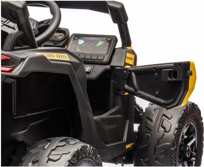 veturë elektrike për fëmijë, BABY MIX, Buggy Hornet, 12V 4.5Ah, 2x25W, MP3/USB/SD/Bluetooth me telekomandë, drita LED, rrota EVA, sedilje lëkure, e verdhë