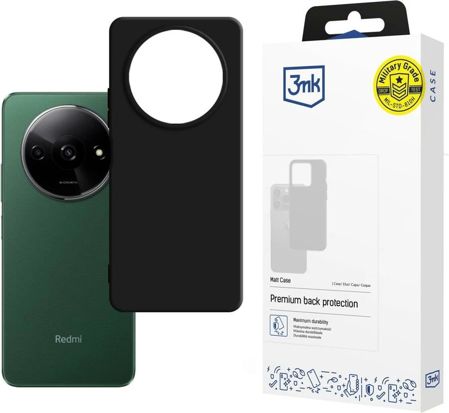 Mbështjellës 3mk Matt Case për Xiaomi Redmi A3, i zi Mbështjellës 3mk Matt Case për Xiaomi Redmi A3, i zi