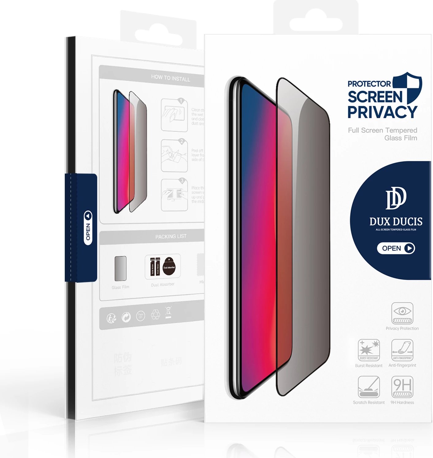 Xham privatësie Dux Ducis për Samsung Galaxy S24, me kornizë të zezë