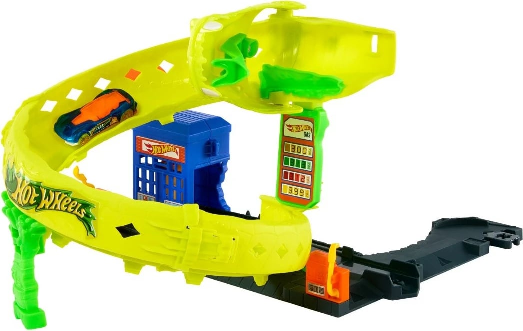 Set pistë makinash Hot Wheels City Twisted Snake HDR29/JBM63 me makinë 1:64, plastikë