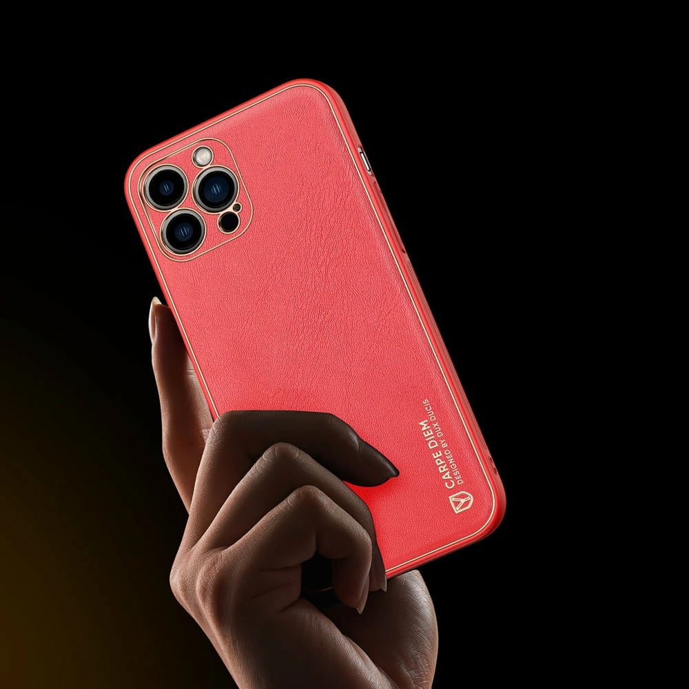 Mbështjellës Dux Ducis Yolo për iPhone 13 Pro, TPU+PU lëkurë, Kuq