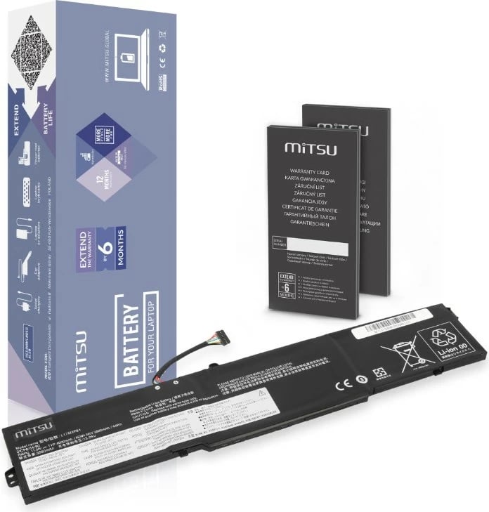 Bateri laptop Mitsu BC/LE-330 për Lenovo IdeaPad 330-15ICH/17ICH, 4000 mAh, 11.34V, 3 qeliza
