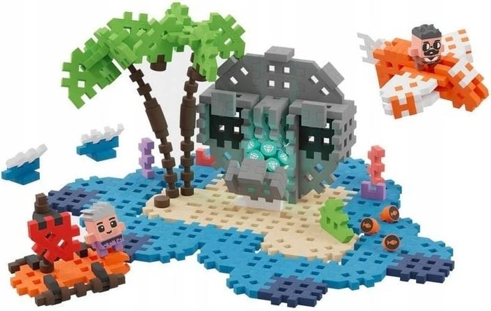 Set ndërtimi Marioinex Mini Waffle Treasure Island, 148 pjesë, me 2 figurina, shumëngjyrëshe