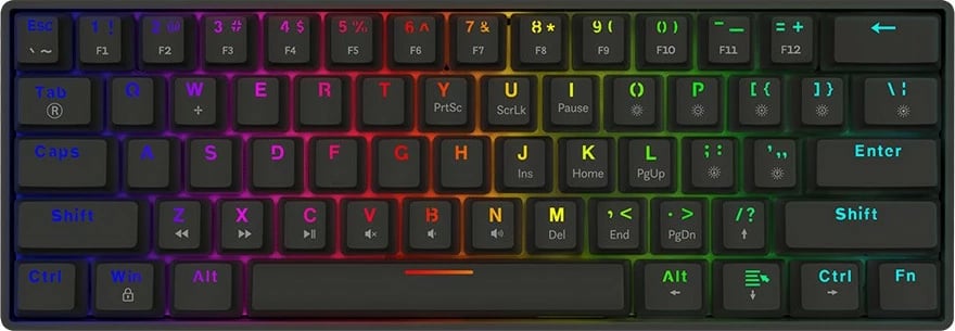 Tastierë mekanike Savio Blackout X2, OUTEMU Red, 60%, me ndriçim ARGB, e zezë