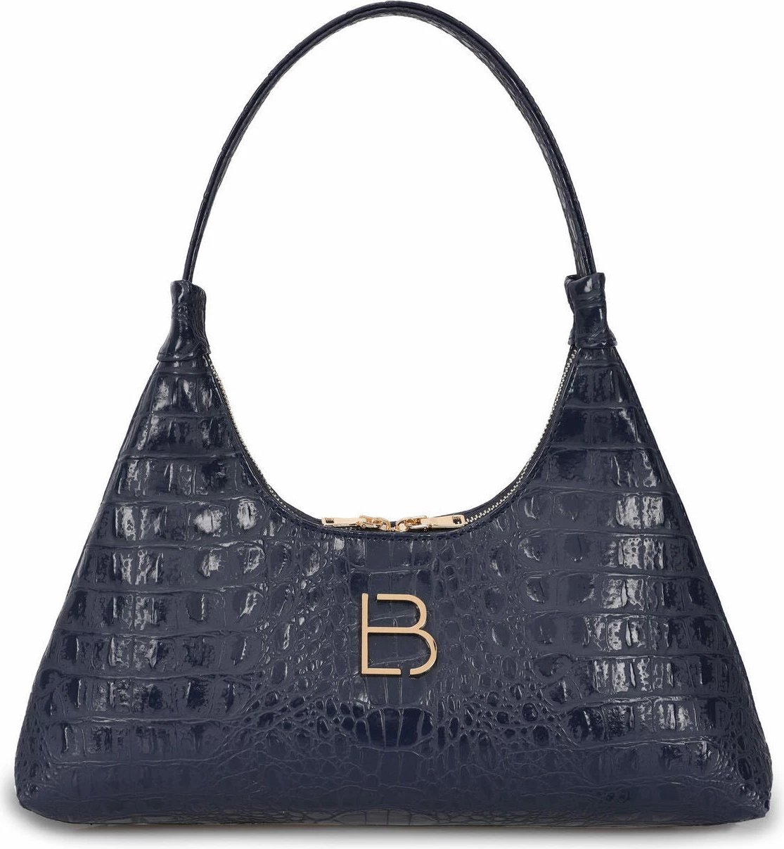 Çantë shpatullës Lucky Bees, croco ngjyrë kaltër e errët, 505