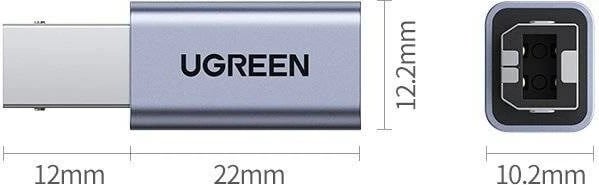 Adapter UGREEN USB Type-C në USB Type-B, 20120, Gri