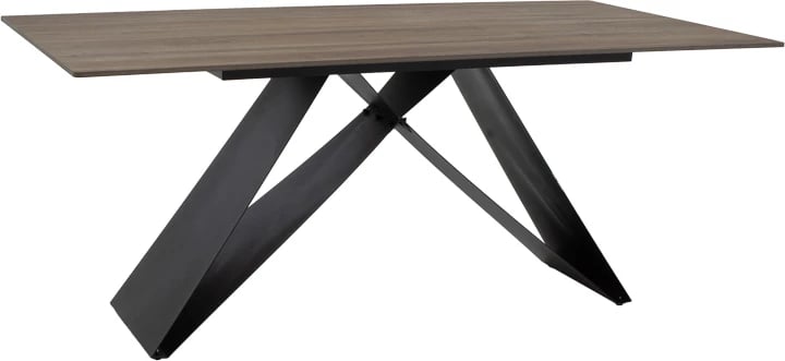 Tavolinë kuzhine Sabrina, gur i sinterizuar, ngjyrë arre-e zezë, 180x90x75cm