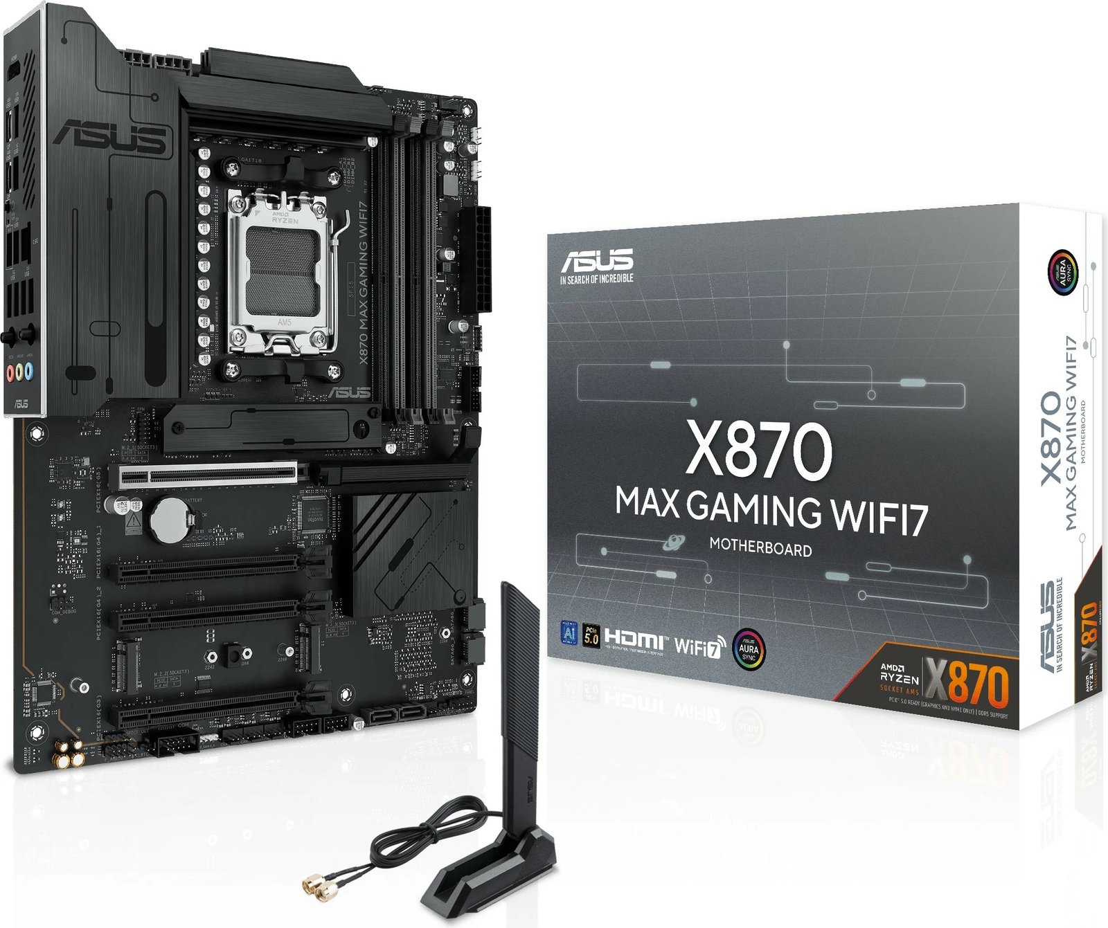 Pllakë amë ASUS X870 MAX GAMING WIFI7, Socket AM5, DDR5, ATX, Wi-Fi 7, e zezë