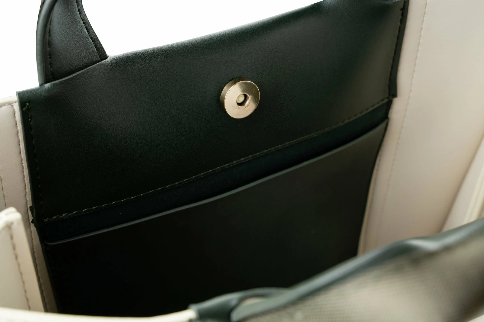 Tote bag Vince Camuto, Umbria, krem dhe e gjelbër e errët