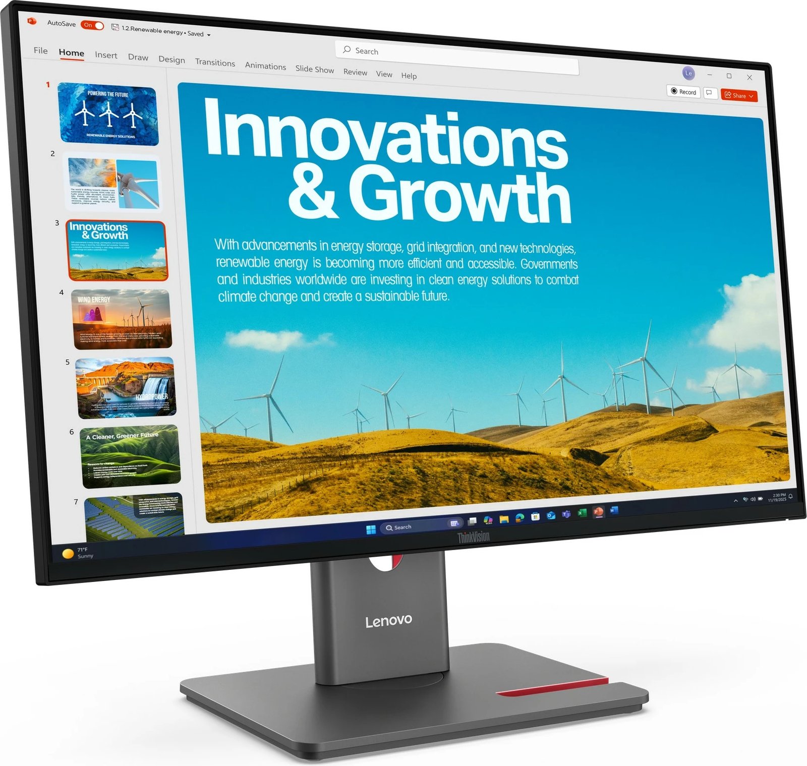 Monitor Lenovo ThinkVision P24QD-40, 23.8 inç, QHD, HDMI/DP/USB-C, i zi