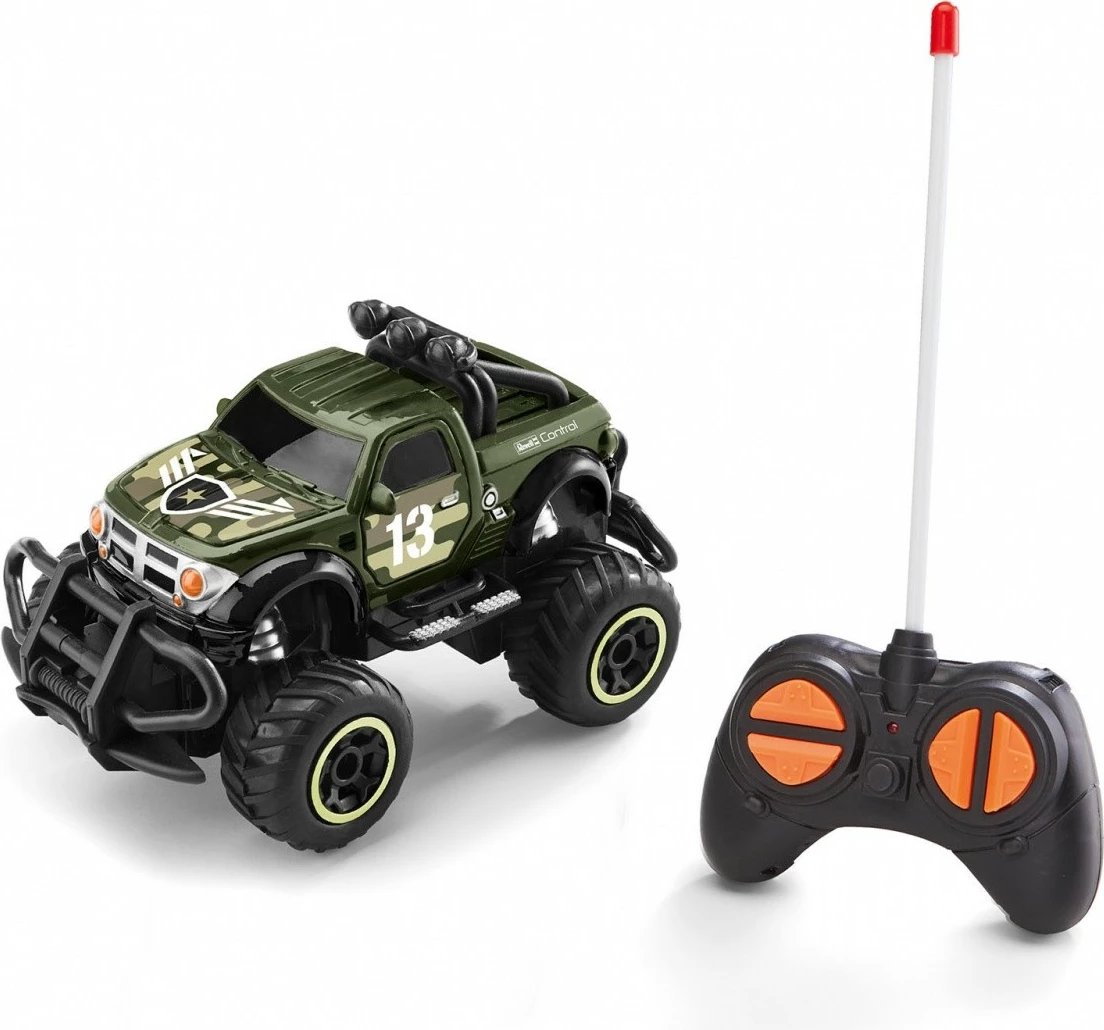 Makine lodër me telekomandë Revell RC Dodge RAM Field Hunter, 1:43, e zezë/e gjelbër