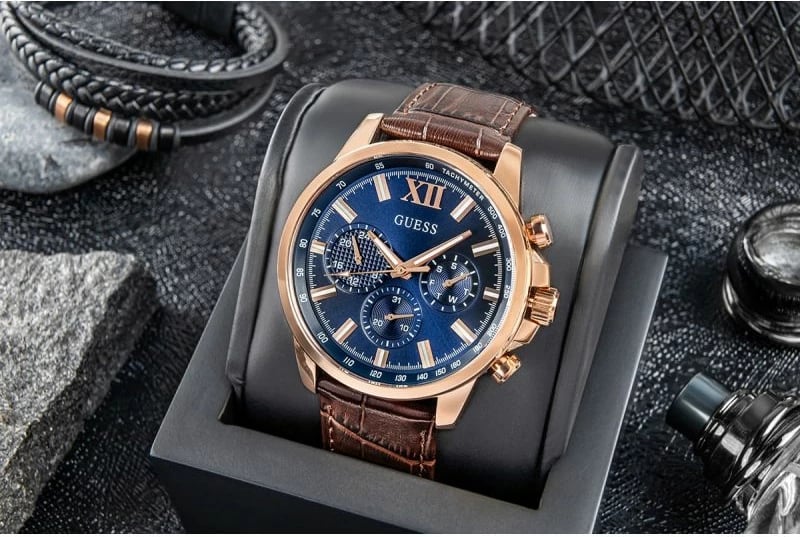 Orë dore për meshkuj Guess, kafe