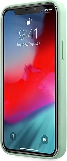 Mbështjellës Guess GUHCP12SLSLMGGN për iPhone 12 mini 5.4", silikon, e gjelbër