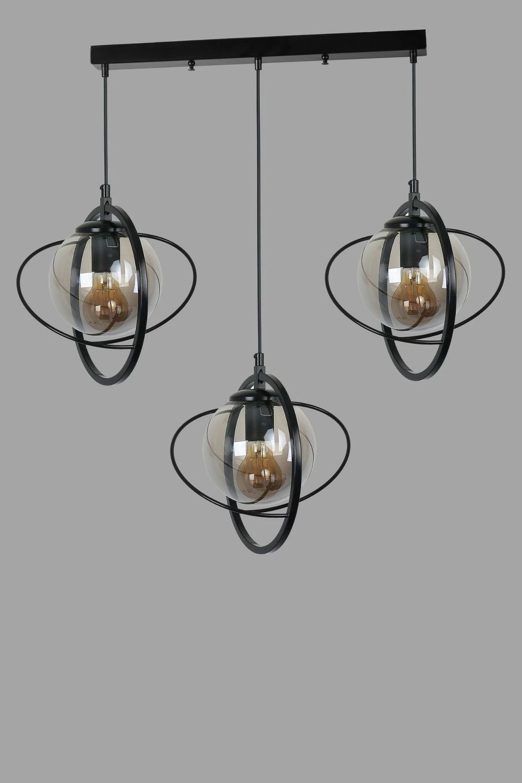 Llambë tavani Opviq, 8774-6, metal, ngjyrë e zezë dhe fume