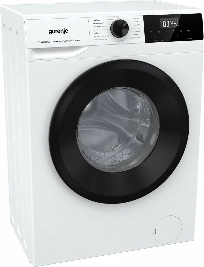 Lavatrice Gorenje WNHPI94A1PS/PL 9 kg 1400 rpm klasë energjie A ngarkim frontal freestanding bardhë-e zezë
