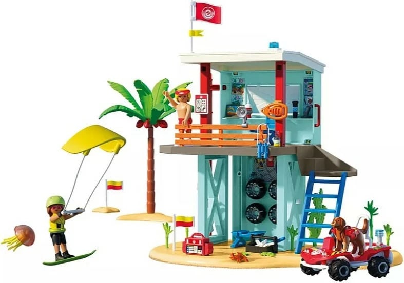 Set lodrash Playmobil My Life 71903, Kulla e shpëtimit dhe Buggy plazhi, 125 pjesë