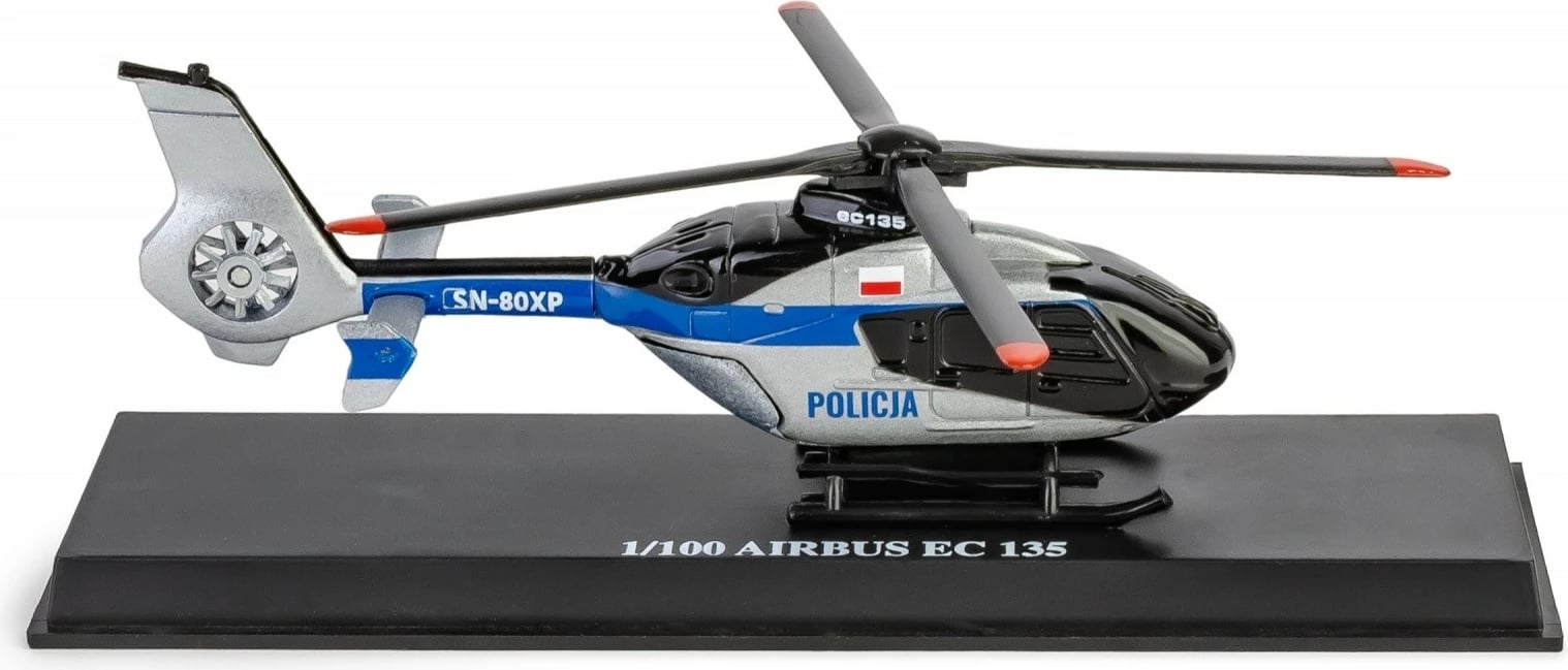 Helikopter lodër Daffi Airbus H135, model policie, 1:100, Blu/Argjend Helikopter lodër Daffi Airbus H135, model policie, 1:100, Blu/Argjend
