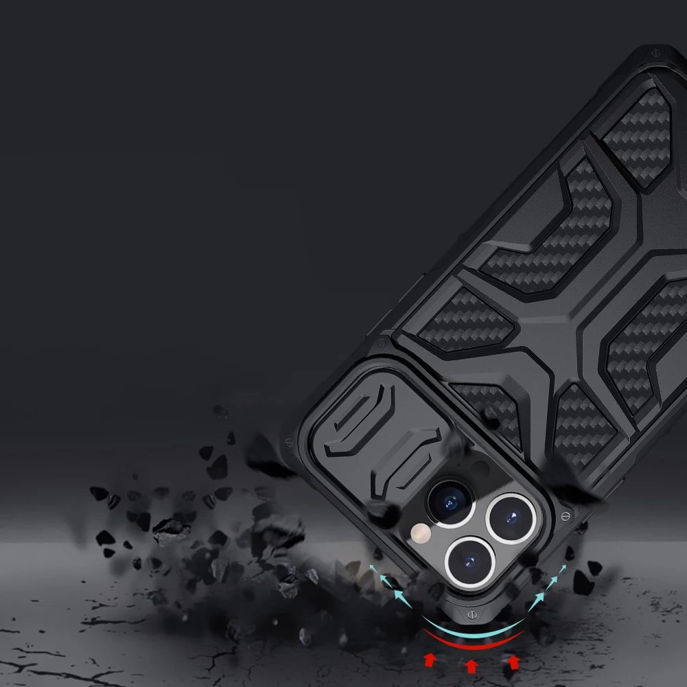 Mbështjellës Nillkin Adventurer Case për iPhone 13 Pro, me kapak kamere, i zi