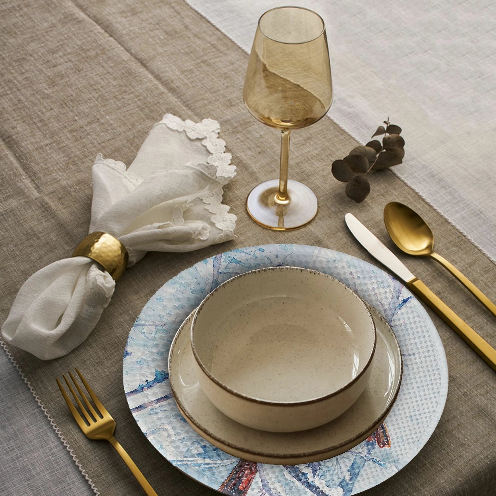 Ndarëse tavoline Hermia Concept, shumëngjyrëshe, 4 copë, 37cm