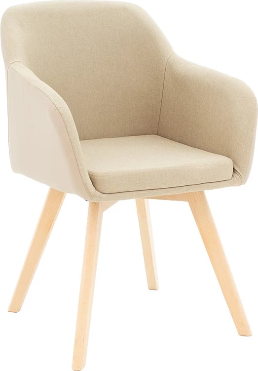 Karrige Safira, pëlhurë PU, bezhë-natyrale, 57x58x84cm