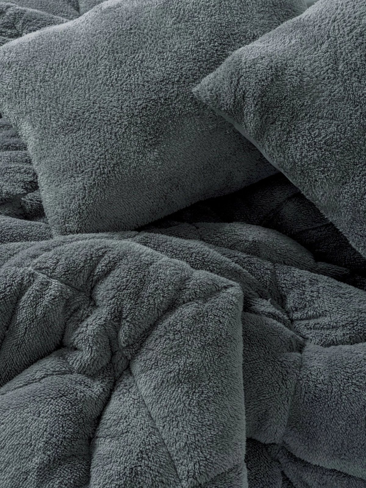 Set jorgan e jastëk për një person, pelush, ngjyrë gri, L'essentiel