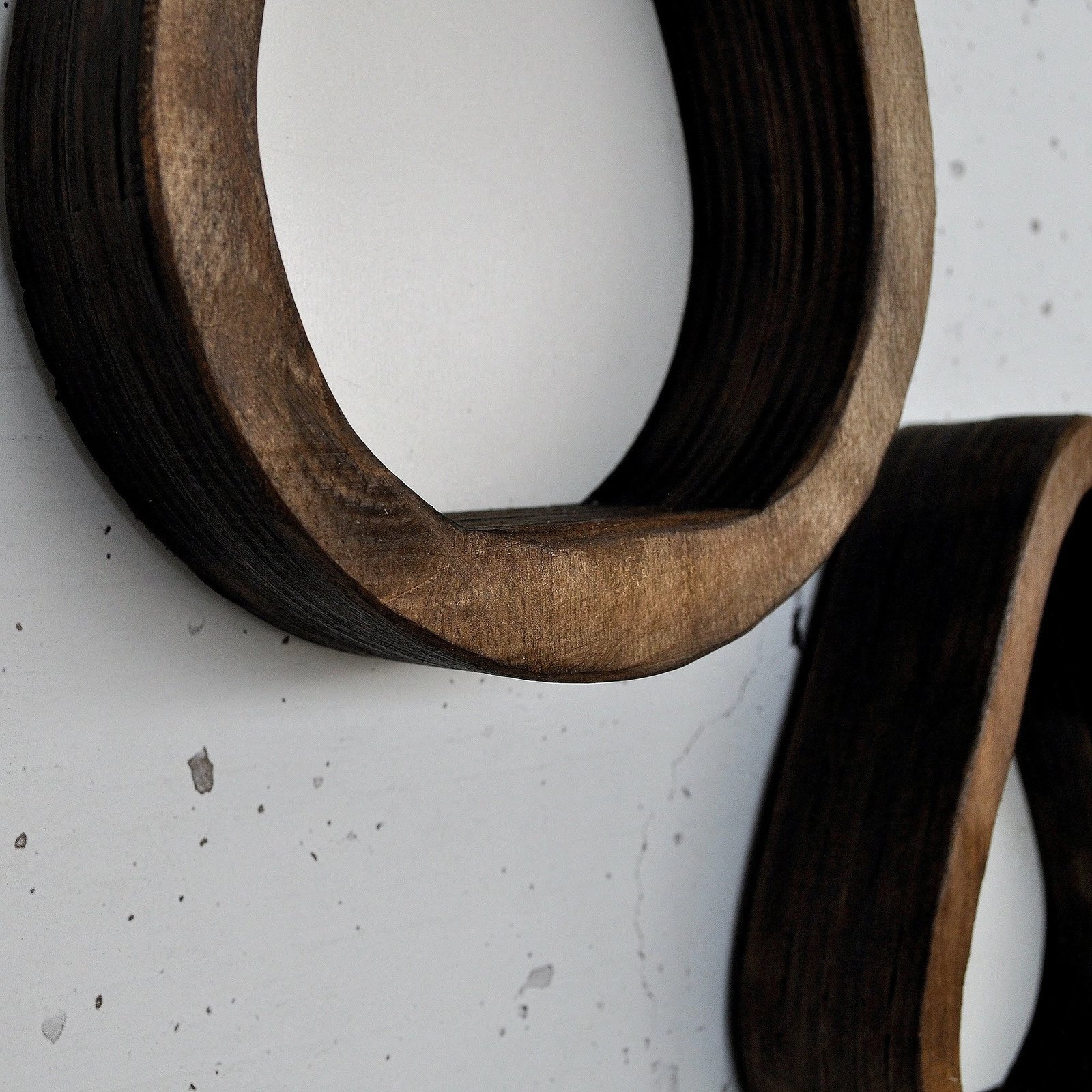 Raft dekorativ prej druri për mur, Hanah Home, Raf292 (set me 2 copë)