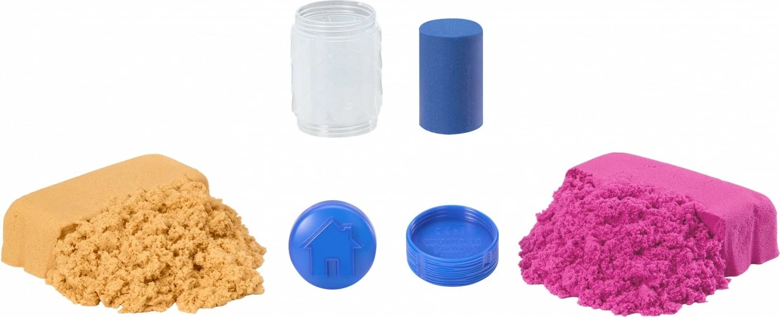 set rërë kinetike, MGA Wonder Factory Never Dry Sand Mega Bag 544913-EUC/553281, 2 lbs 3+, portokalli/kuqe