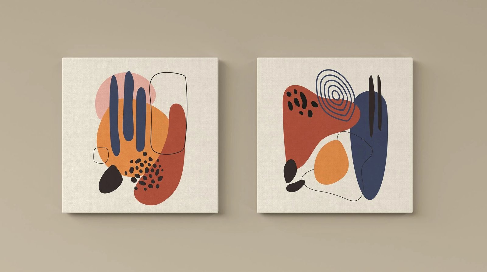 Pikturë dekorative në kanavacë (2 copë), Wallity, ASR_CNVS25 - 4 - 30x30