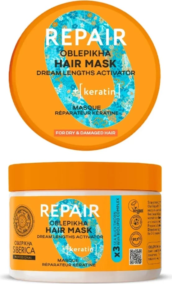 Maskë për flokë për femra Natura Siberica Oblepikha Repair, 300ml