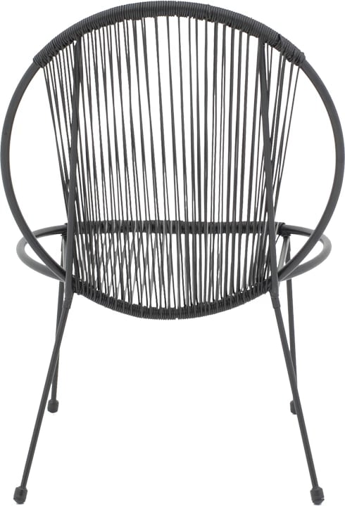 Karrige për kopsht Dapper, metalike e zezë, PE, 64.5x74.5x76cm