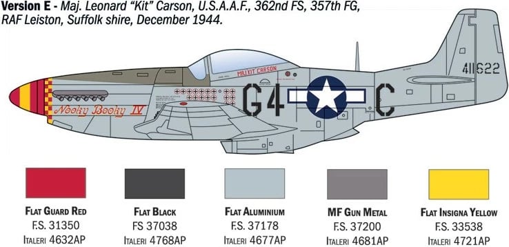 Model plastik aeroplani Italeri P-51D Mustang Aces 1:72 Model plastik aeroplani Italeri P-51D Mustang Aces 1:72
