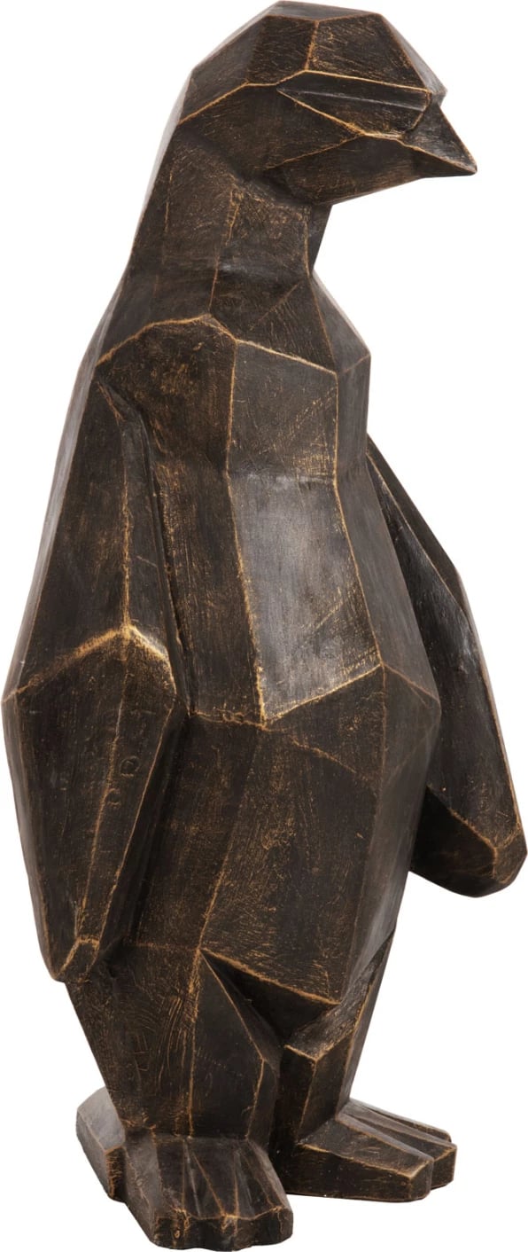 Dekor për dysheme, pinguin, ngjyrë patinë e zezë me detaje ari, FH7914, 45x45x100H cm