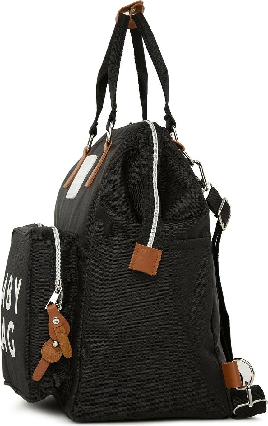 Çantë për pelena, ngjyrë e zezë, camel, e bardhë, Zoozie Bags, 30x38x19cm