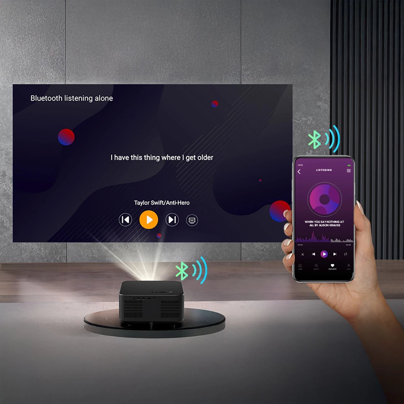 Projektor multimedial Yaber K3 Pro me JBL altoparlantë dhe subwoofer, FullHD 1080p, i zi