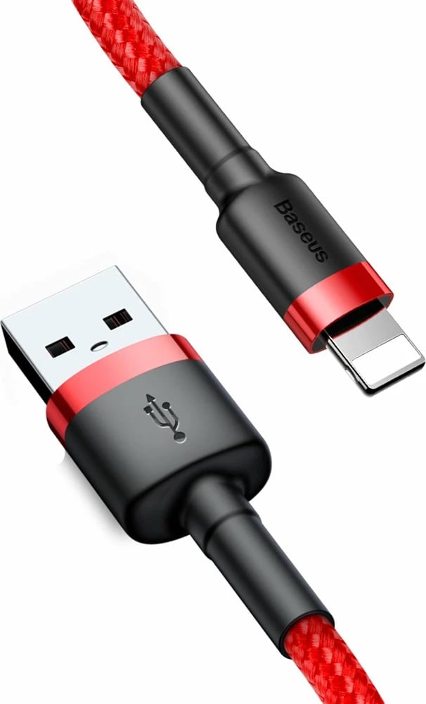 Kabllo Baseus Cafule CALKLF-R09 USB-A në Lightning, 3m, e kuqe