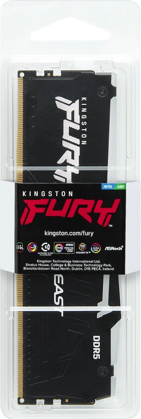 RAM Memorje Kingston FURY Beast RGB EXPO 16GB DDR5 6000MT/s e zezë