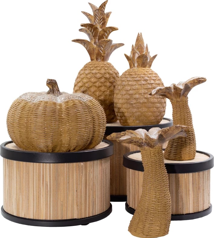 Dekor ananas GINKO 5, natyral, 15x15x34cm