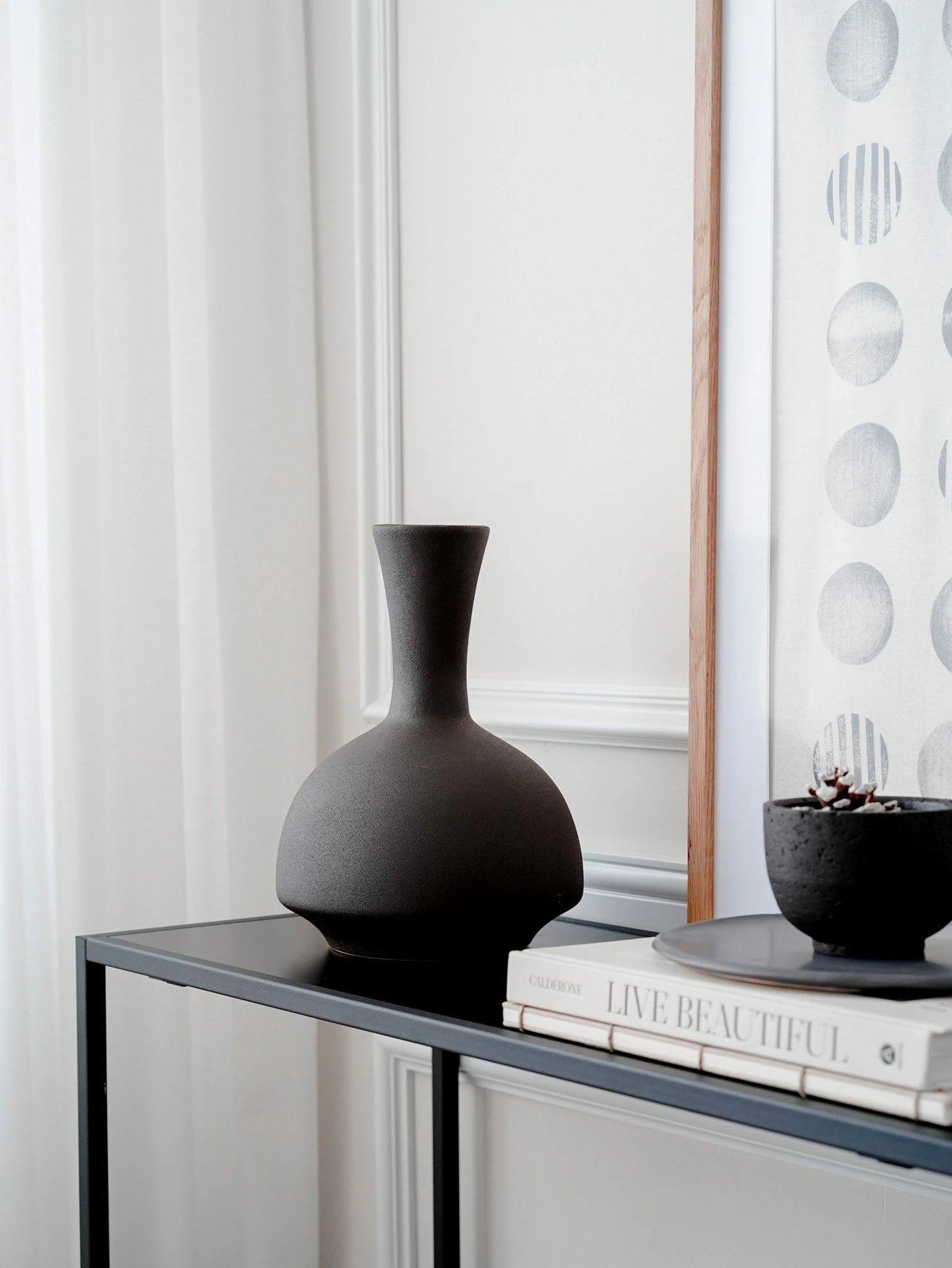 Vazo qeramike Evila Originals, ngjyrë antracit, BSI170, 20x20x27cm