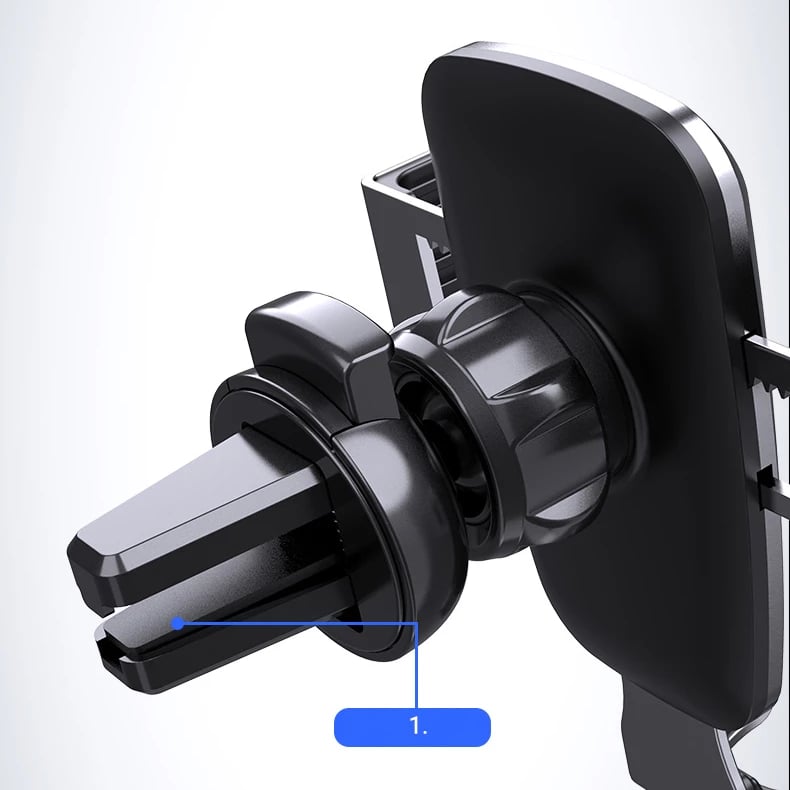 Mbajtës gravitacional për celular Hurtel YC08 për ventilator të makinës, argjendtë