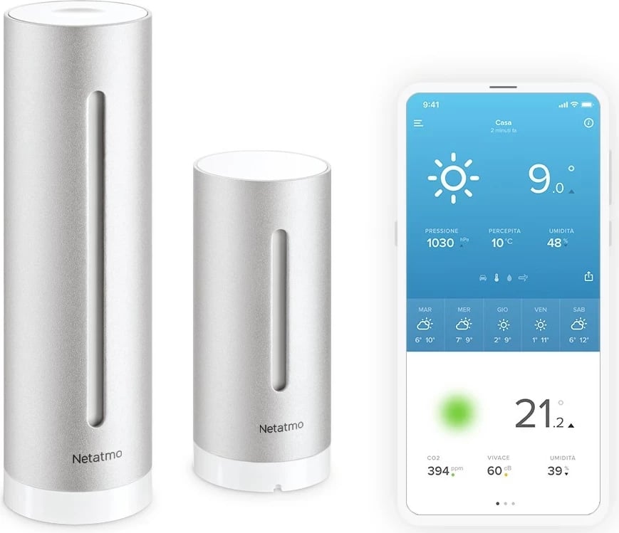 Stacion moti digjital Netatmo NWS01-EC, Alumini, Wi-Fi