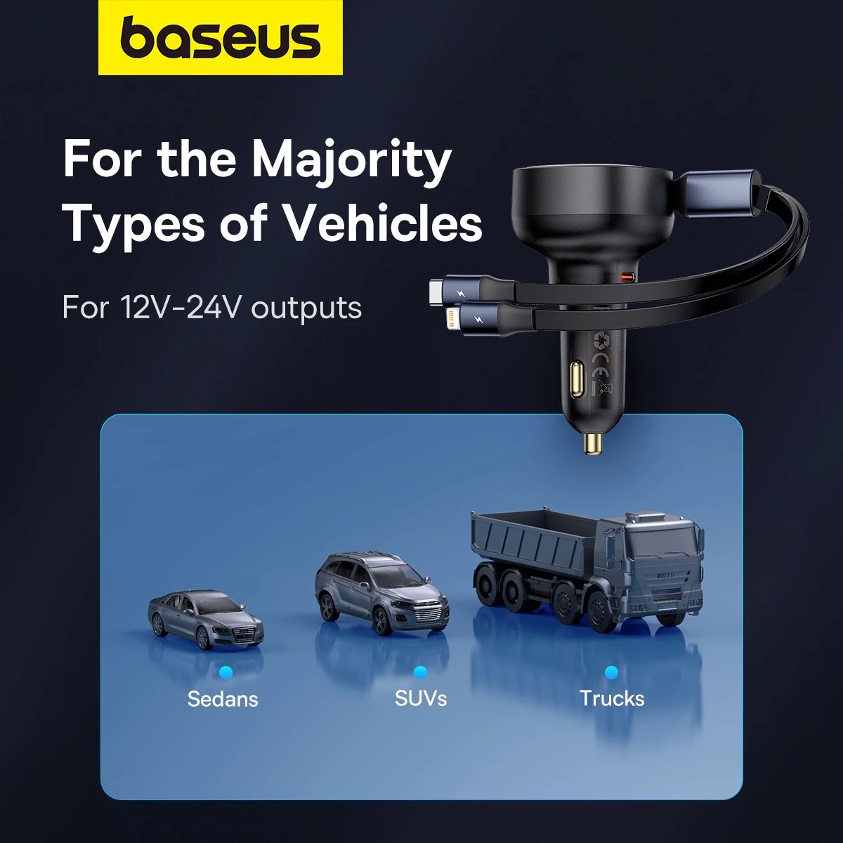 Karikues veture Baseus Enjoyment, 60W, me kabllo USB-C/Lightning, i zi Karikues veture Baseus Enjoyment, 60W, me kabllo USB-C/Lightning, i zi