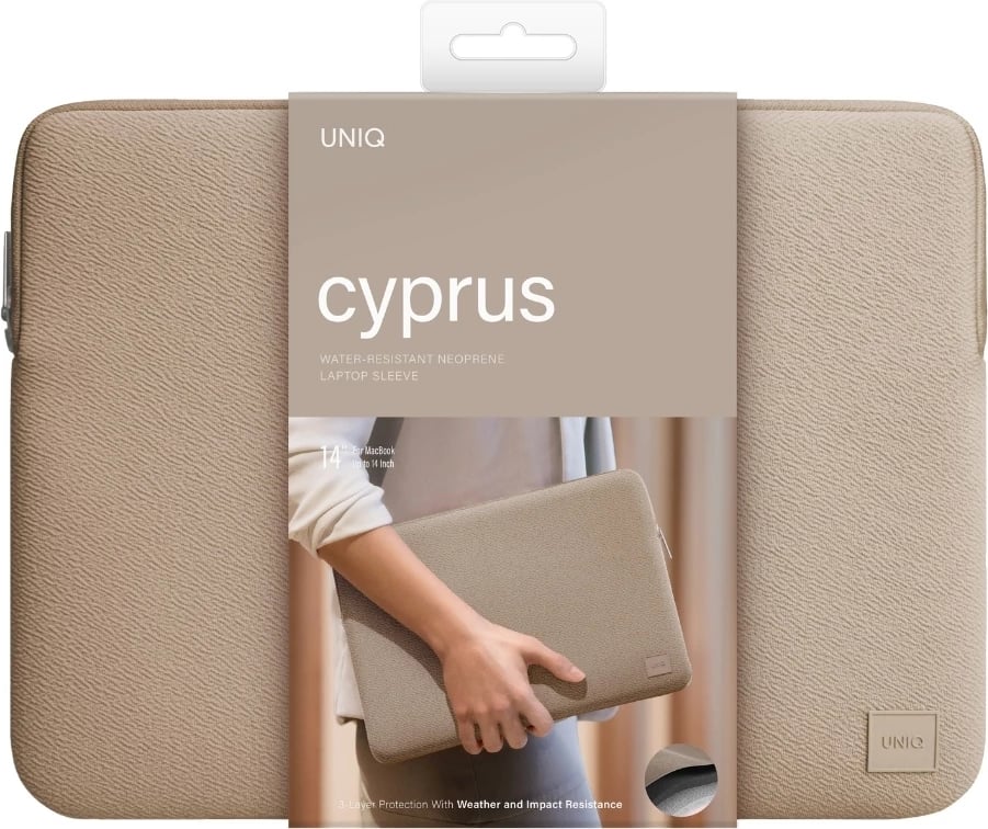Mbështjellës laptopi UNIQ Cyprus, neopren, 14", kafe